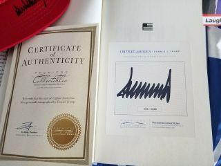 PRESIDENT DONALD J TRUMP SIGNED MAKE AMERICA GREAT AGAIN HAT and BOOK LOA 4