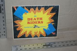 Scarce 1930s The Death Riders Motorcycle Carnival Park Display Sign Harley Bike