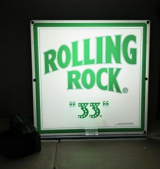 Rolling Rock “33” Extra Pale Ale Lottery Game Led Beer Sign 18” Square Rare