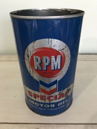 Vintage Standard Chevron Rpm Special Imperial Quart Motor Oil Tin Can Antique