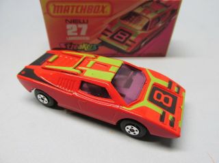 Matchbox Superfast 27B Lamborghini Countach Red / PURPLE Windows / Gray Int 2