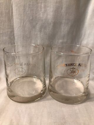 Vintage Jack Daniels Tennessee Squire Precept Glass Gold Lettering Rare Pair