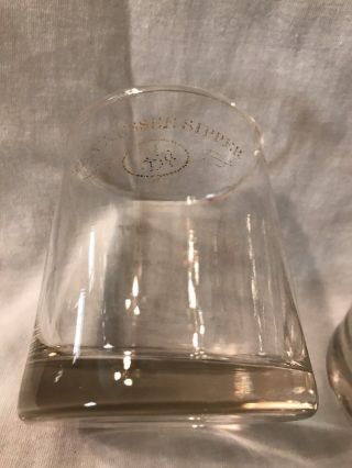 Vintage Jack Daniels Tennessee Squire Precept Glass Gold Lettering Rare Pair 2