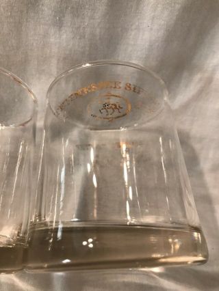Vintage Jack Daniels Tennessee Squire Precept Glass Gold Lettering Rare Pair 3