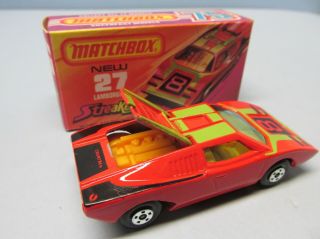 Matchbox Superfast 27b Lamborghini Countach Red / Yellow Interior