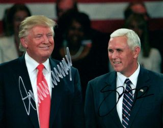 Donald Trump Mike Pence 8x10 Autographed Photo Signed Picture And
