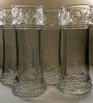Vtg Lighthouse Drinking Glasses Cup Set Of 4 Red Lobster Nautical Kitchen Decor