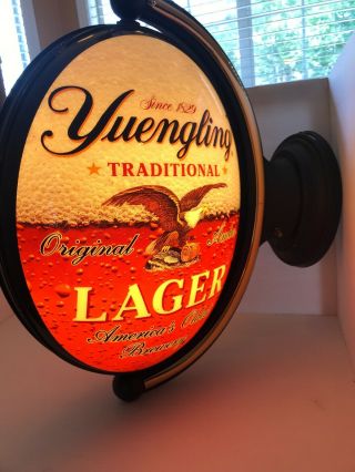 Yuengling Lager Rotating Beer Pub Light Bar Sign 2 Sided Man Cave America 