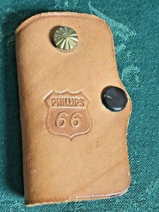 Vintage Leather Phillips 66 Key Chain Holder Knoxville Iowa