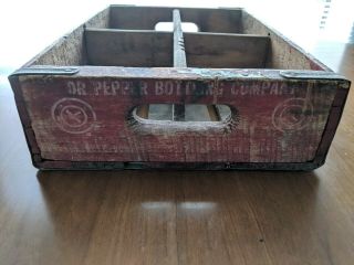 Vintage Dr.  Pepper Wooden Crate 4 6 Pack Slots 3