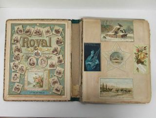 Wonderful 1800 ' s Scrapbook HC Book Album w/ (300, ) ATC Cards Ephemera etc wz5188 12