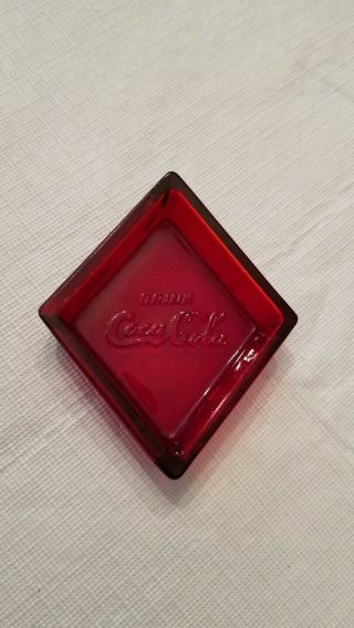 Coca Cola Red Glass Ashtrays Complete Set (All Four) HTF 1950 ' s 5