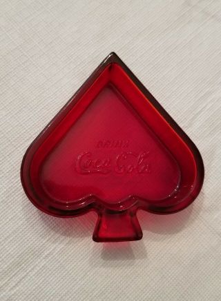 Coca Cola Red Glass Ashtrays Complete Set (All Four) HTF 1950 ' s 6