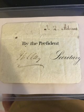 John Quincy Adams And Henry Clay Cut Signatures As President