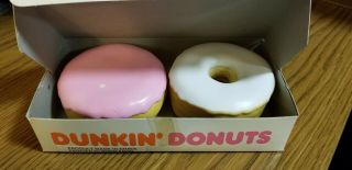 Vintage 1987 Dunkin Donuts Play Food - 1 Vanilla And 1 Strawberry Cream