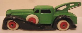 Old 1930s Manoil Art Deco Streamlined 2 Piece Casting Tow Wrecker Truck - Repaint