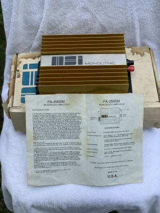 Old School Rare Monolithic Pa - 2000m Amplifier