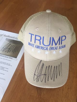 President Donald Trump Autographed Make America Great Again Hat Jsa Authentic