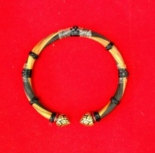 6mm.  Tail Hair Handmade Bracelet Bangle Ornament Silver Both Ends Thai Amulets