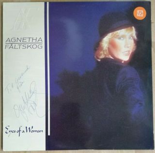 Agnetha FÄltskog Abba Signed Lp Eyes Of A Woman Polar Sweden Autograph