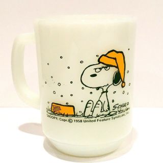 Fire King Snoopy I Hate It When It Snows On My French Toast Coffee Mug Cup 1958