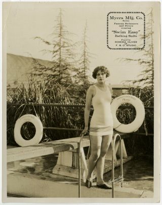 Vintage 1920s Swim - Easy Swimsuits Photograph Movie Starlet Pin - Up Romona Oliver