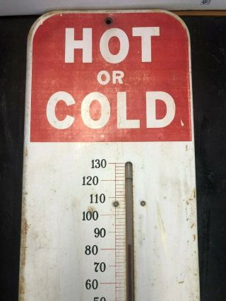 Large Vintage 1950 ' s Dr Pepper Soda Pop Gas Station Metal Thermometer Sign 2