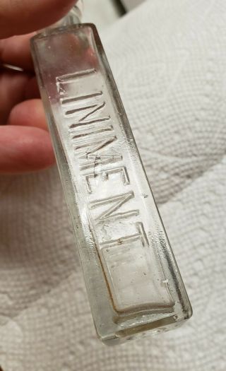 Quack Medicine Bottle: Clark Stanley SNAKE OIL LINIMENT tiny trial size,  rarest 3