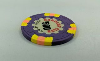 Casino Chip Harolds Club Reno Nevada Purple Paulson Top Hat & Cane $500 RARE 2
