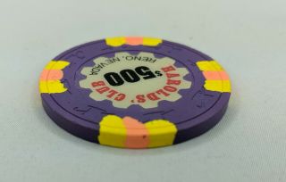 Casino Chip Harolds Club Reno Nevada Purple Paulson Top Hat & Cane $500 RARE 3