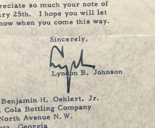 President Lyndon B.  Johnson LBJ Signed 1960 US Senate Letter PSA/DNA LOA AUTO 2