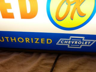 Old Chevrolet ok cars lighted dealership window sign Camaro Corvette Nova 8