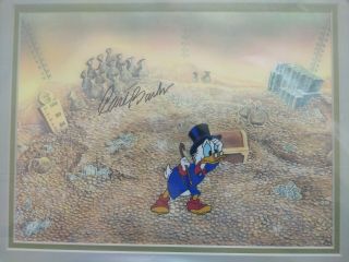 Disney Prod Cell Scrooge McDuck Signed - Carl Barks,  Sericel 5