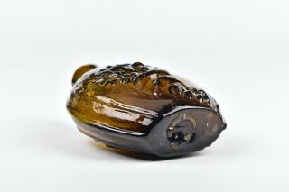 Antique 1/2 Pint Cornucopia & Urn Amber Blown Glass Flask Scarce Mold 6