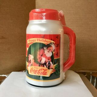 Coca - Cola Happy Holidays Picture Of Santa Travel Mug Jug 44oz Autoking