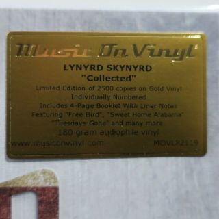LYNYRD SKYNYRD ' Collected ' Ltd.  Edition 180g GOLD Vinyl 2LP NEW/SEALED 2
