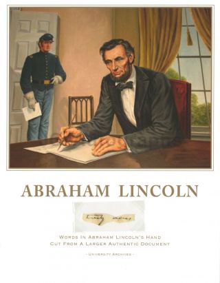 Abraham Lincoln - " Twenty Acres " Hand - Written Words By Lincoln - Custom Display