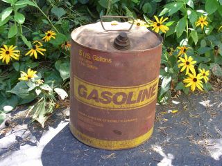 Vintage Farm Fresh Huffy 5 Gallon Gas Tin Can W/spout & Handle