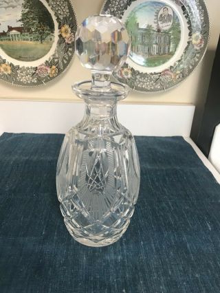 10 3/4 " Waterford Giftware Cut Crystal Decanter W/stopper