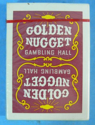 DECK RED BURGUNDY GOLDEN NUGGET CASINO PLAYING CARDS LAS VEGAS 2