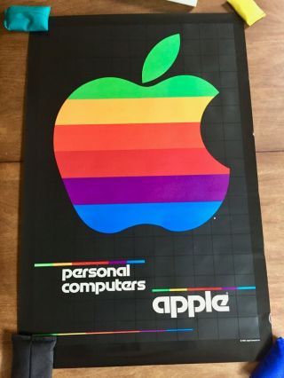Very Rare 1980 Apple Personal Computers Logo Poster 23 X 35 "