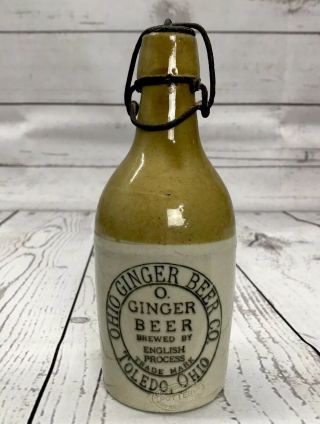 Ginger Beer Bottle O.  Ohio Ginger Beer Co Toledo Oh Stoneware Stone Antique Oh46