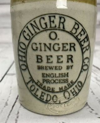 Ginger Beer Bottle O.  Ohio Ginger Beer Co Toledo OH Stoneware Stone Antique OH46 2