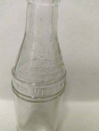 Coca Cola Straight Side bottle Vincent Auburn 1900 Rare 2
