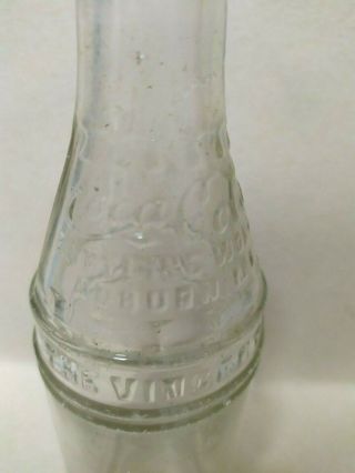 Coca Cola Straight Side bottle Vincent Auburn 1900 Rare 3