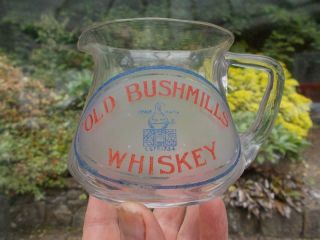 Rare Old Bushmills Whiskey Advertising Glass Water Jug In Lovely