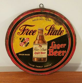 Rare 1930s State Lager Beer Tin Sign From Baltimore,  Maryland – Awesome