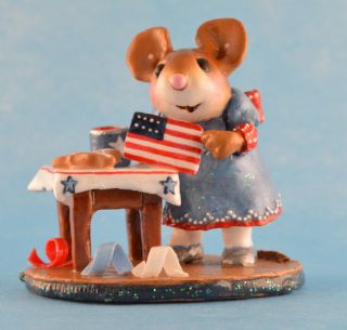 Wee Forest Folk Drop In For The Fourth,  M - 341b,  Ltd Patriotic Mouse