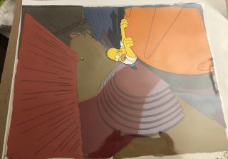 Simpsons Production Cel,  Background,  Key master setup,  Homer ' s Night Out,  1990 5