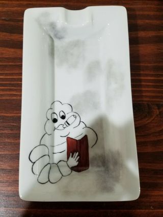 Very Rare - Vintage Michelin Man Limoge Porcelaine Cigar Ashtray.  Hand Painted.